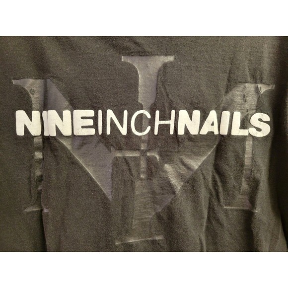 VTG 1991 Nine Inch Nails XL Tour Band Rock Shirt Embroidered Pretty Hate Machine - Picture 5 of 5